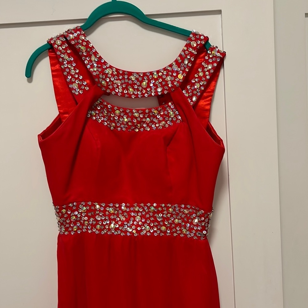 Red formal gown